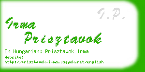 irma prisztavok business card